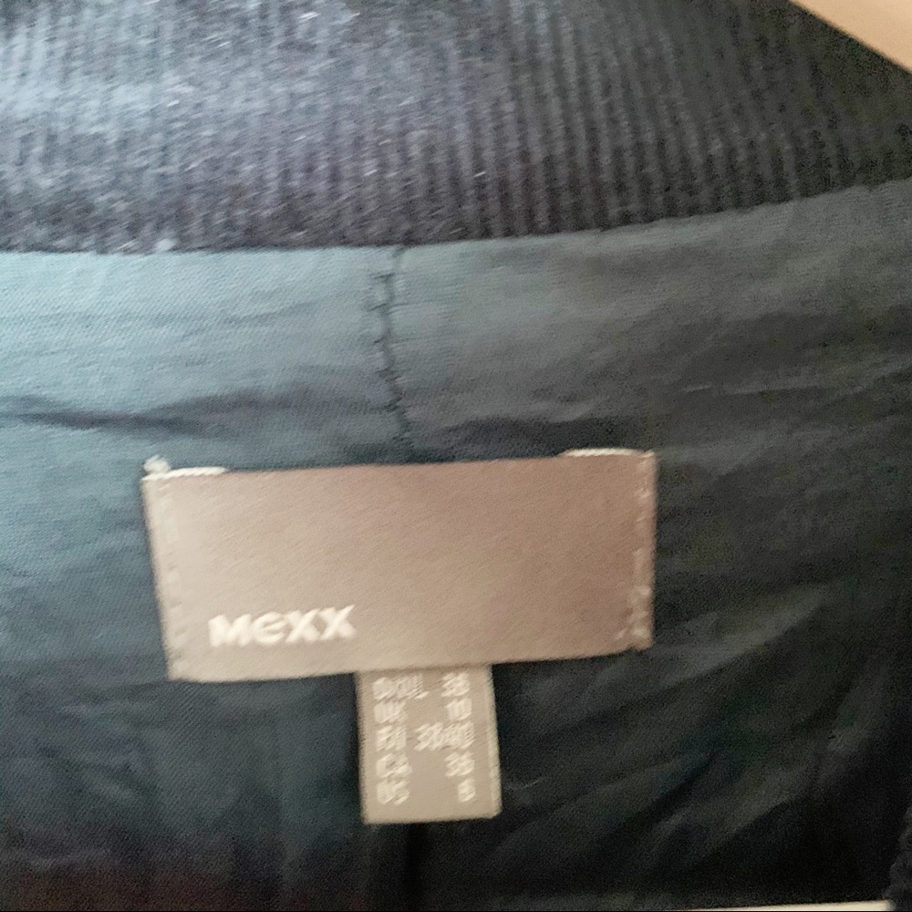 Mexx Navy Blue Cropped Blazer Corduroy Ruched 6 - Picture 5 of 11